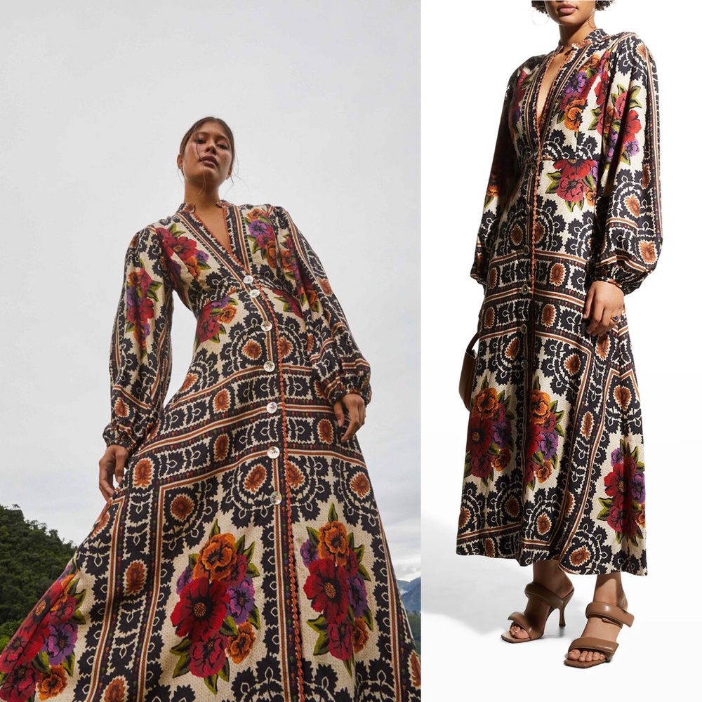 Farm Rio Floral Tapestry Maxi Dress